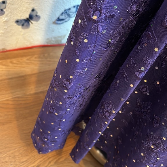 Vintage 1990’s short sleeve purple floral/sequin dress. Size 20/22. - Picture 12 of 17